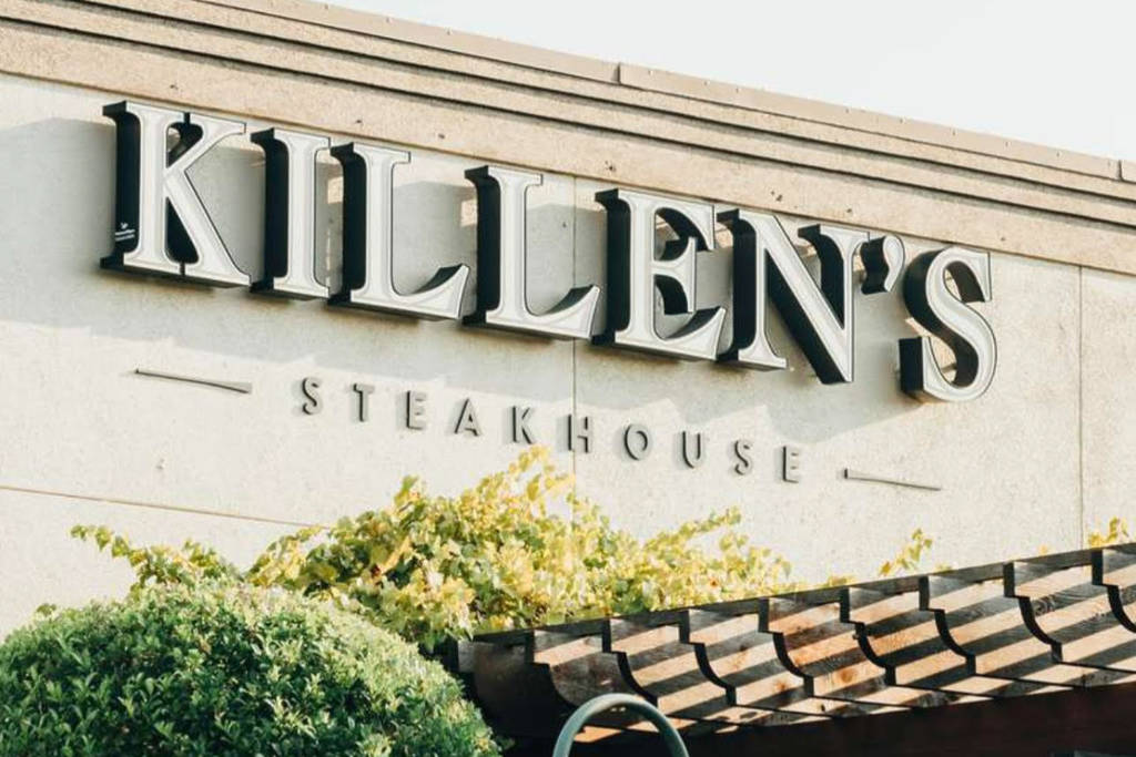 Image shows the signage of Killen's Steakhouse