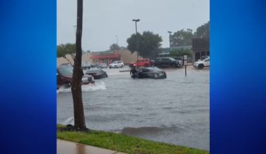 Video shows parking lots become lakes as heavy rain moves through NW Houston