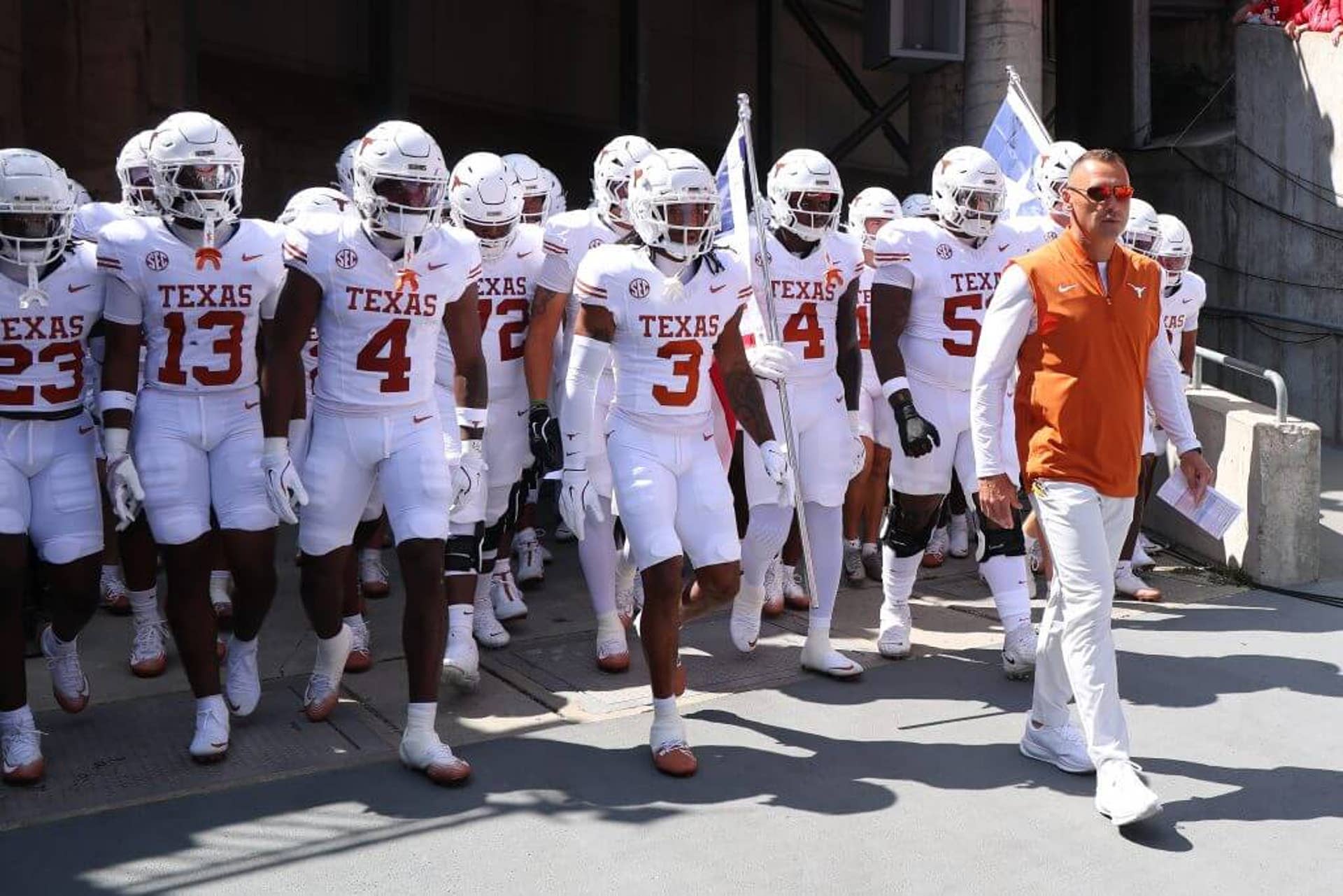 Texas takes the field before its game against Ohio State.