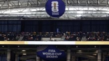 Football fans attend the 2026 World Cup Group F football match between Japan and Sweden at the Dallas Stadium in Arlington on June 25, 2026.