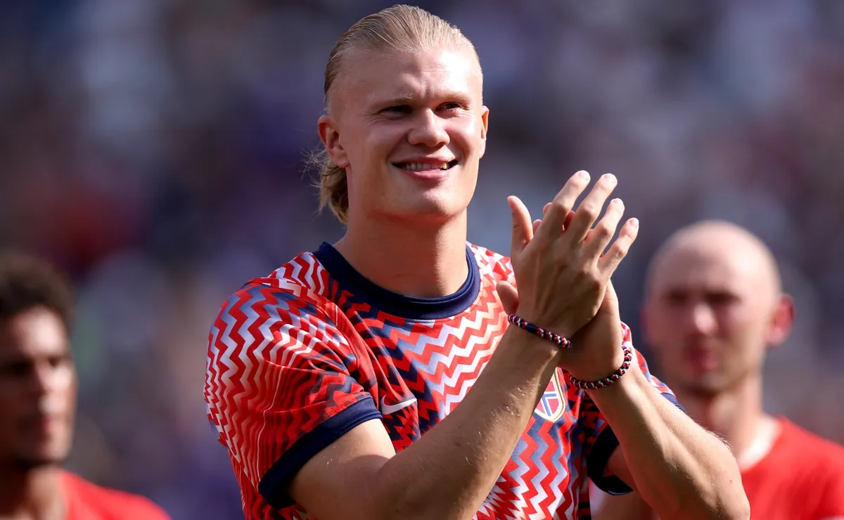 Erling Haaland one day ahead of the FIFA World Cup 2026 Round Of 32 match (Source: Stacy Revere/Getty Images)