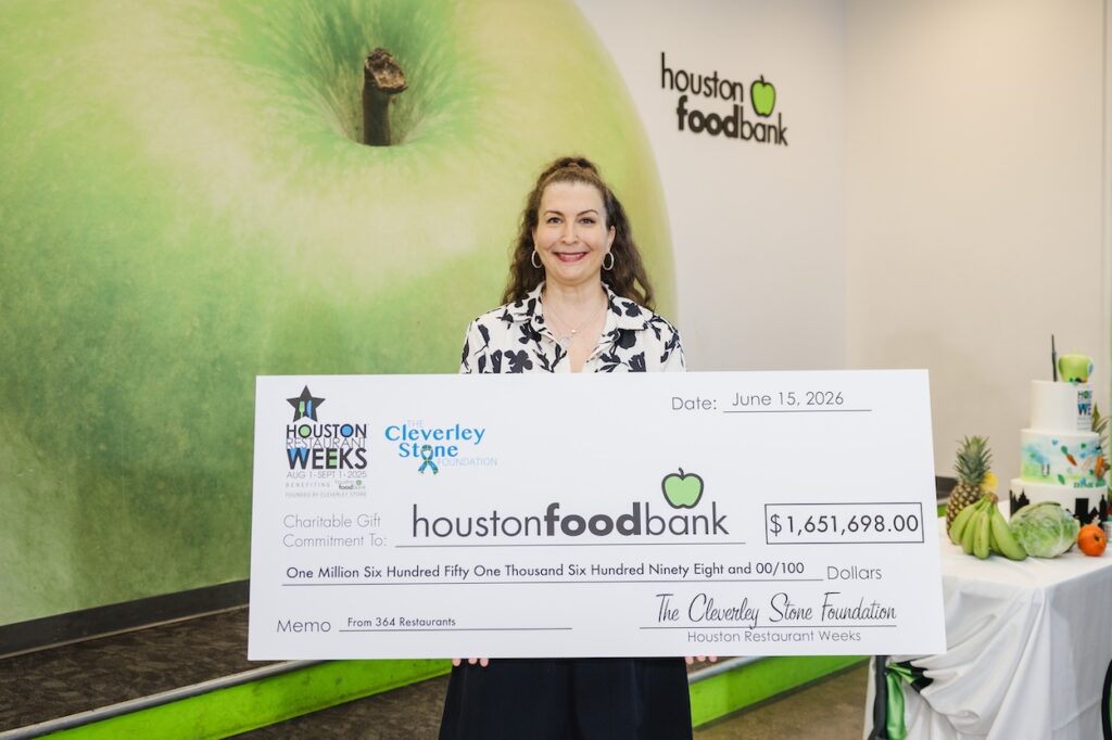 Houston Restaurant Weeks presents $1,651,698 Check to Houston Food Bank; Photo by Johnny Than Photography