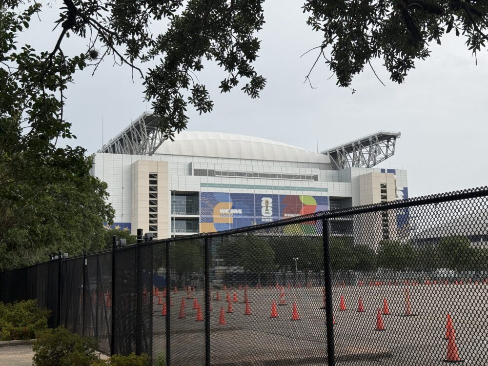 World Cup 2026 signage on Houston Stadium