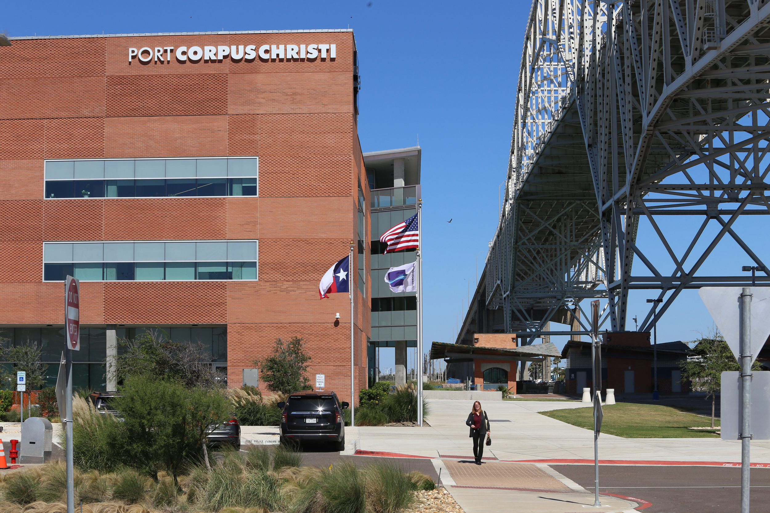 The Port of Corpus Christi Authority opened its $41 million waterfront office building in 2021. Credit: Dylan Baddour/Inside Climate News