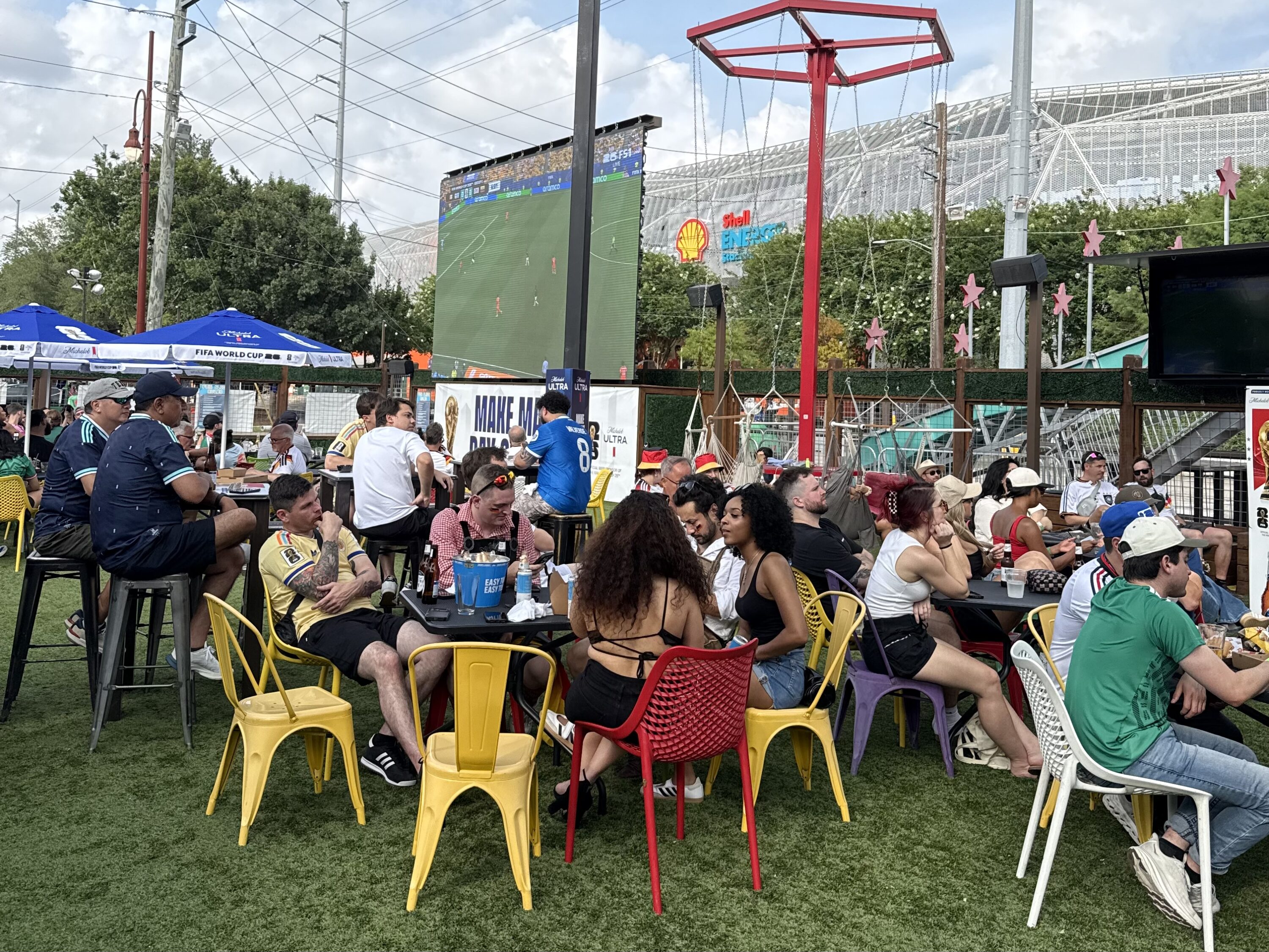Fans gather at Little Woodrow's in East Downtown Houston to watch the FIFA World Cup.