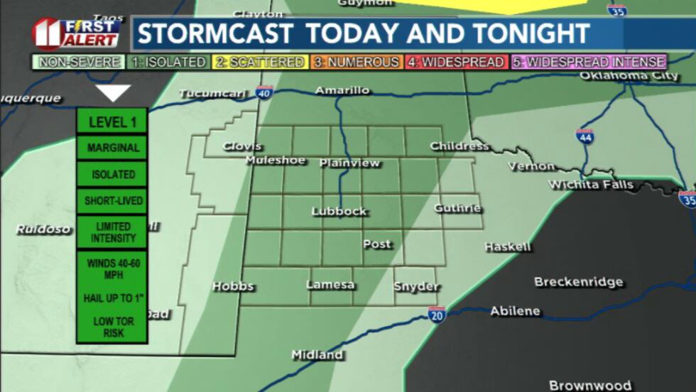 Isolated storm chances this afternoon and evening