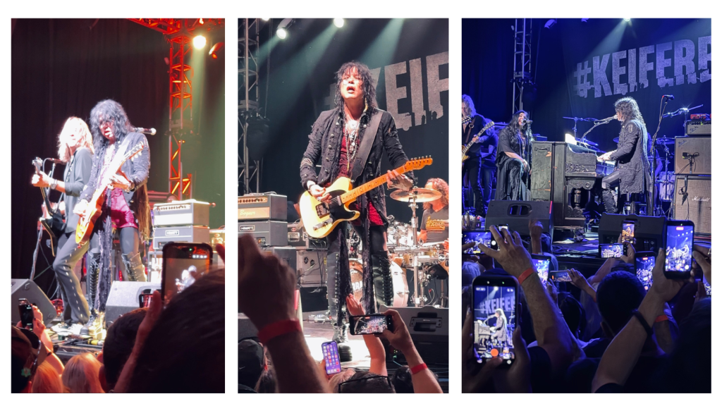 3 photos of Keiferband on the stage at Granada theater.