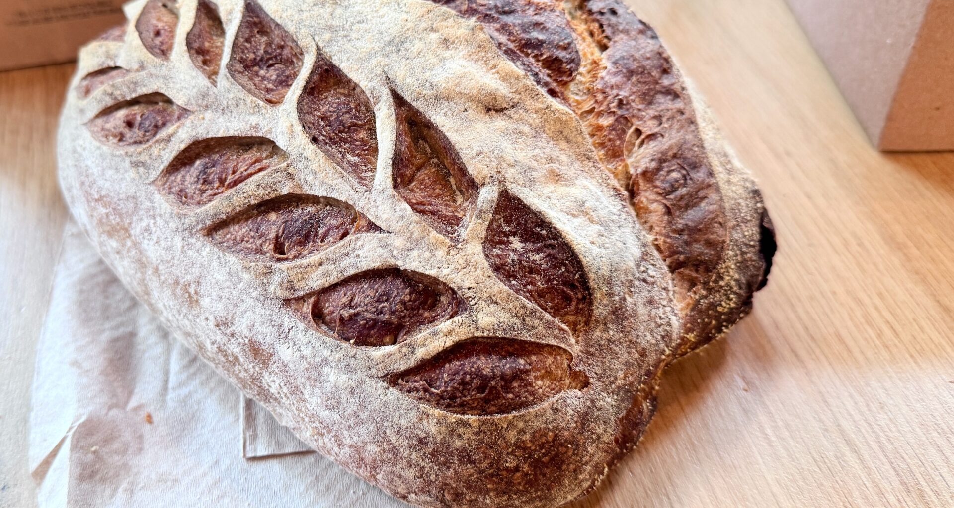 A stunning loaf of sourdough.