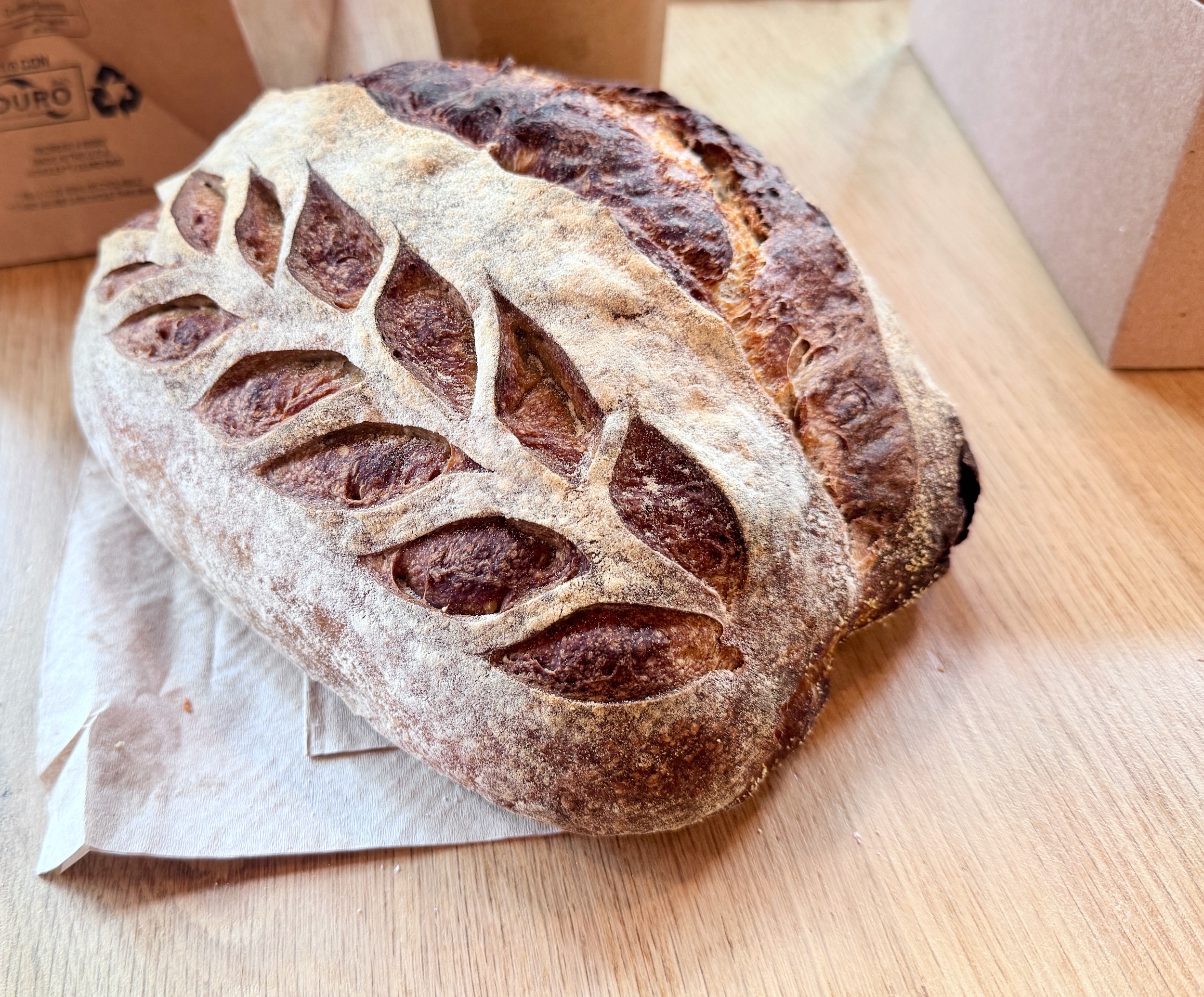 A stunning loaf of sourdough.