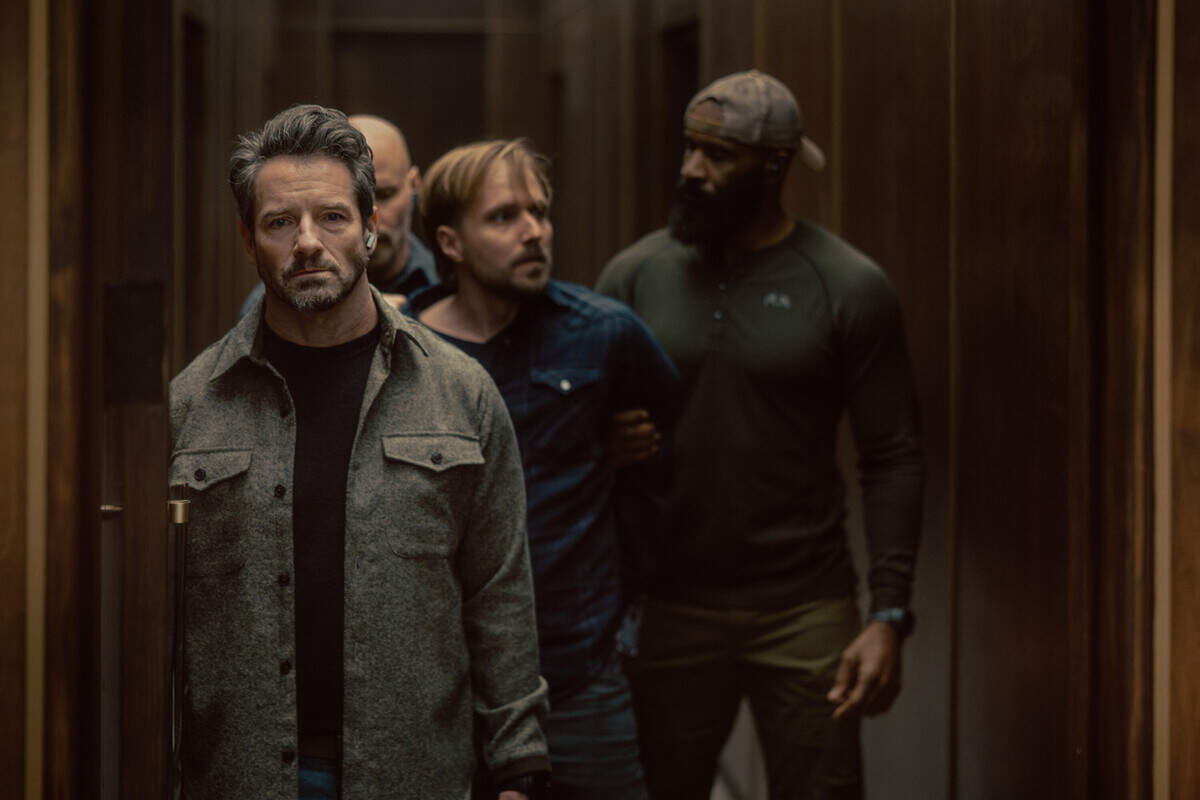 L-R: Ian Bohen as Grady, Sandi Todorovic as Alex, LaMonica Garrett as Tucker, in “Lioness,” episode 5, season 3, streaming on Paramount+, 2026.