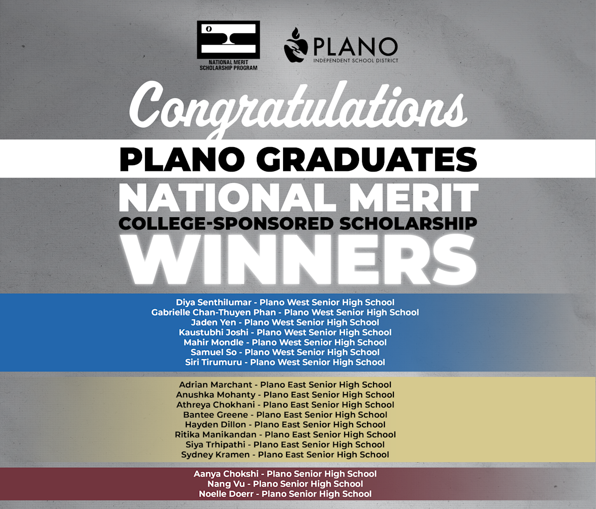 18 Plano ISD Students Earn National Merit College Scholarships