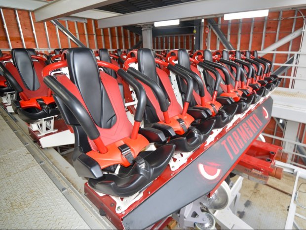 The Tormenta Rampaging Run coaster trains at Six Flags Over Texas. (Courtesy of official Six Flags Over Texas Facebook account)