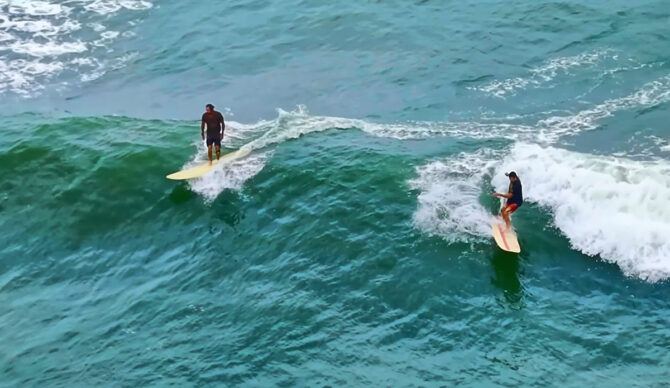 Tropical Storm Arthur kicked up a stir in Surfside, Texas. Photo: Les Freese // YouTube