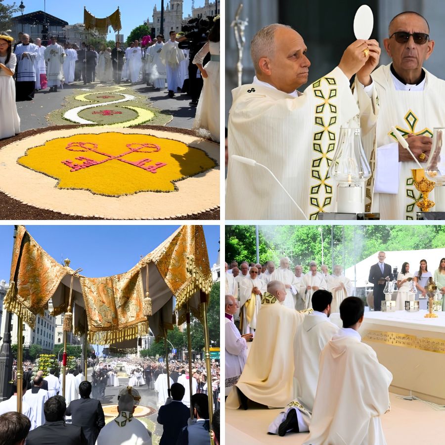 Popes visit to Madrid with flowers