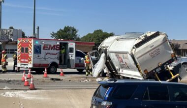 Serious injuries reported after garbage truck rollover on South Loop and Slide