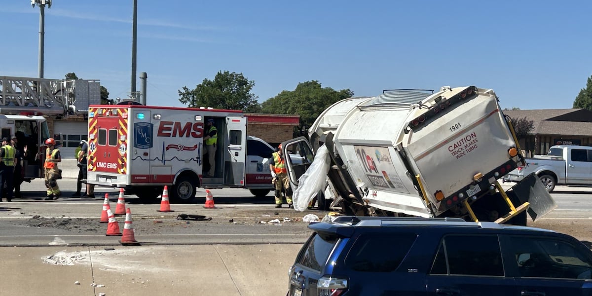 Serious injuries reported after garbage truck rollover on South Loop and Slide