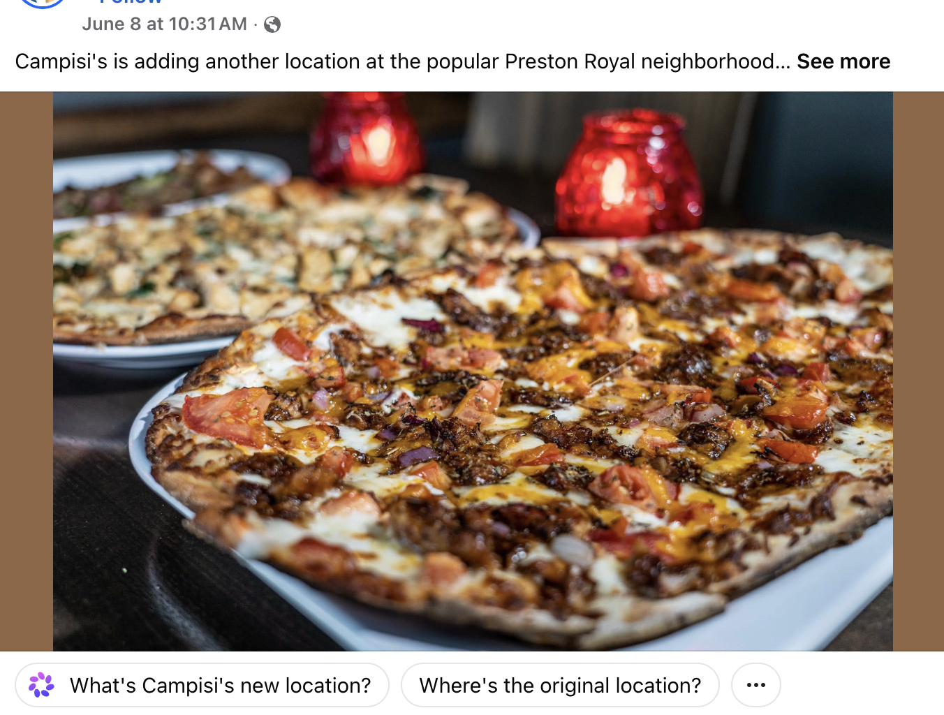 Campisi's opening a new location at Preston Royal Shopping Center