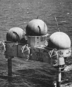 Texas Tower 2 was an early warning radar station during the Cold War, located on Georges Bank in 56 feet of water, 110 miles east of Cape Cod.