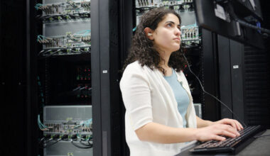 Women in computing lab using AI supercomputer