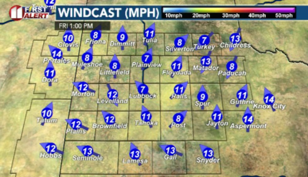 Much quieter winds are on the way as we close out the week