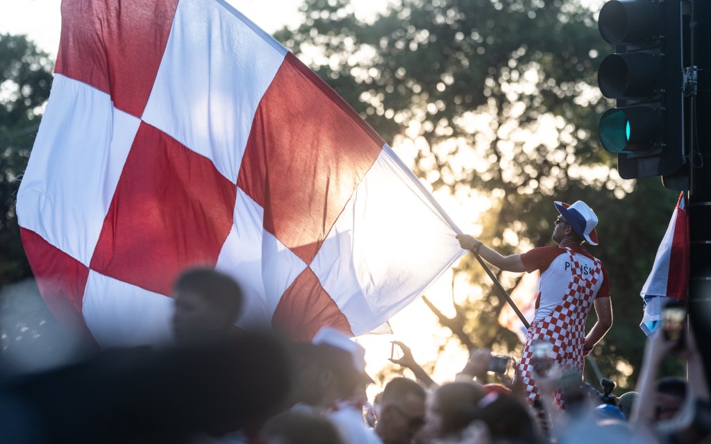 The croatian parade in dallas before their game last week.