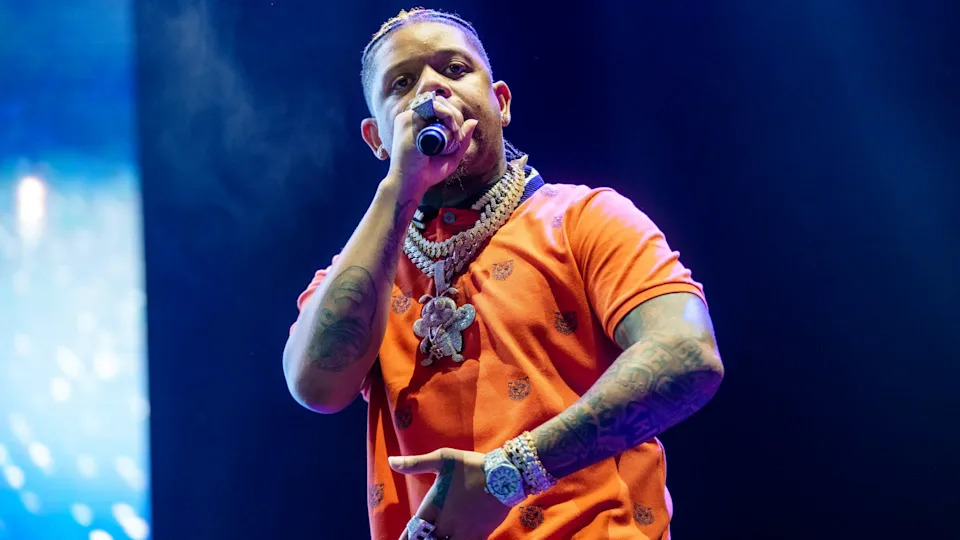 NEW ORLEANS, LOUISIANA - OCTOBER 29: Yella Beezy performs during Lil Weezyana 2022 at Champions Square on October 29, 2022 in New Orleans, Louisiana.