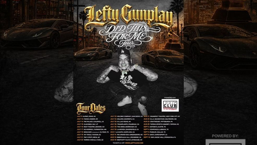 Lefty Gunplay tour dates graphic. Credit: LeftyLive.com