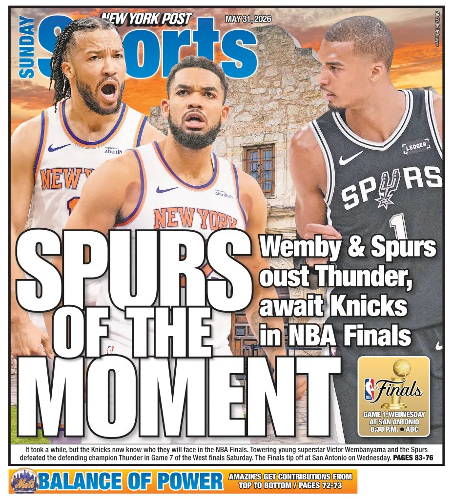 The New York Knicks and San Antonio Spurs are competing in the NBA Finals.