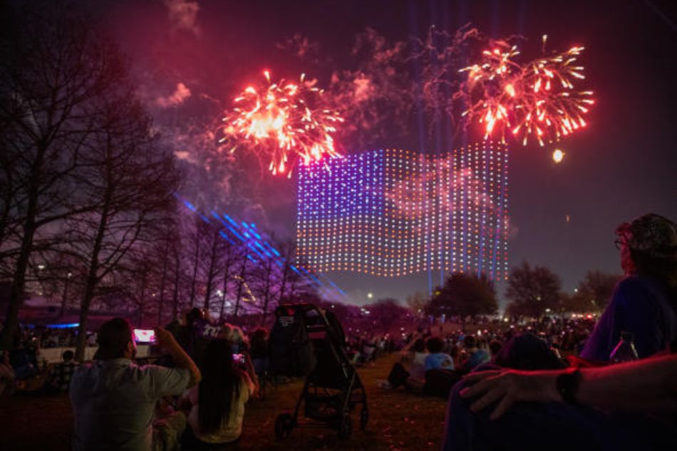 Drone display of American flag