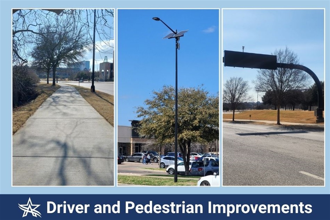 A three-panel image showing urban infrastructure. Text at the bottom reads 