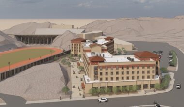 The exterior of the building will reflect UTEP’s distinctive Bhutanese architectural style, complemented by native Chihuahuan desert plant landscaping designed by Ten Eyck Landscape Architects.