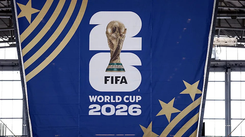 <div>DALLAS, TEXAS - APRIL 13: A detailed view of the FIFA World Cup 2026 sign inside Dallas Stadium, home of the Dallas Cowboys, on April 13, 2026 in Arlington, Texas. (Photo by Stacy Revere/Getty Images)</div>