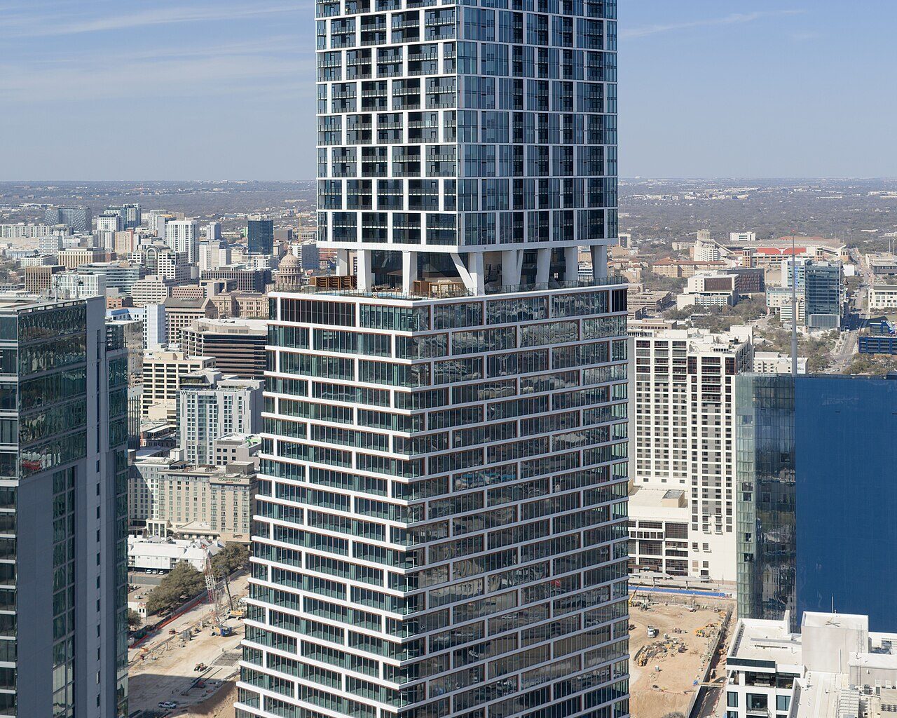 Waterline is a 1,034 feet supertall skyscraper in Austin, Texas, designed to be mixed-use with residential, office, and hotel space. It is the tallest building in Texas. 3 March 2026. Photo: Quintin Soloviev. Quintin Soloviev, CC BY 4.0, via Wikimedia Commons.
