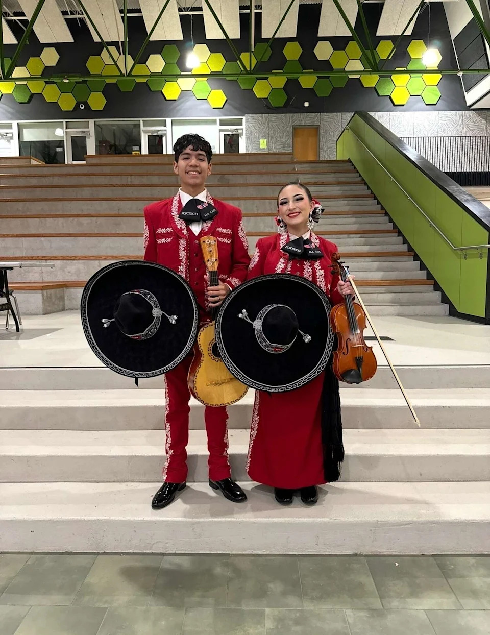 Hebert Kaleth Ibarra Castro, left, and his wife, Marisol Pantoja, met as students in Fox Tech High School's mariachi program. Hebert, 20, was detained by ICE agents after a traffic stop in China Grove on Thursday, June 25, 2026. (Courtesy Marisol Pantoja )