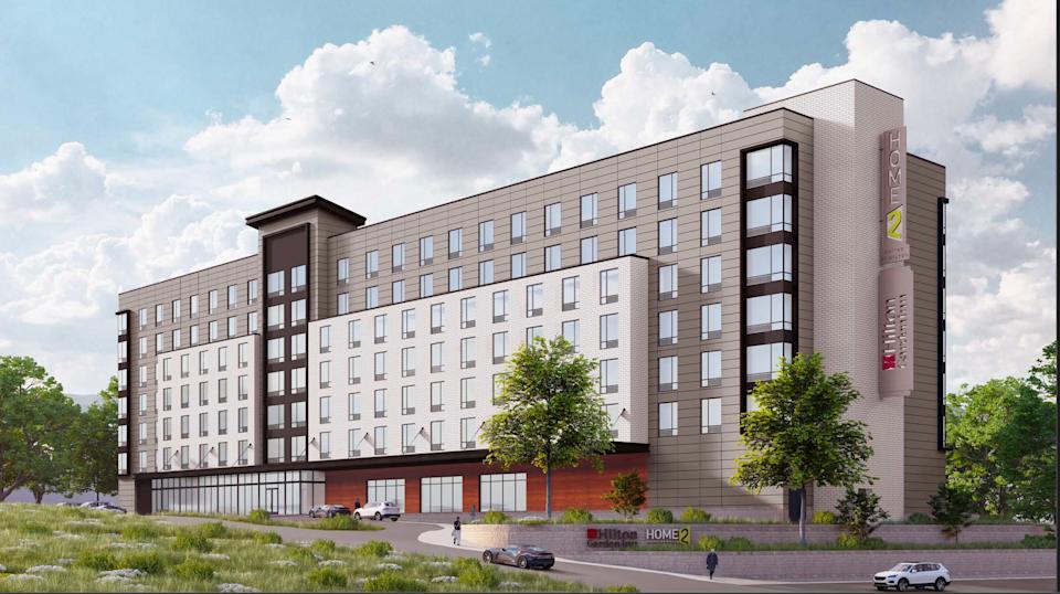 This is a rendering of of the front of the proposed development called Ministry Park.