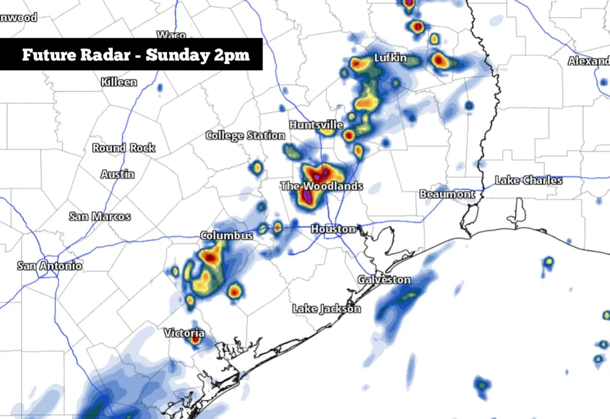 A few storms are possible in Houston on Sunday, but a major weather shift is on the way