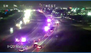 All westbound lanes closed at I-20 and Cooper Street as police investigate a crash