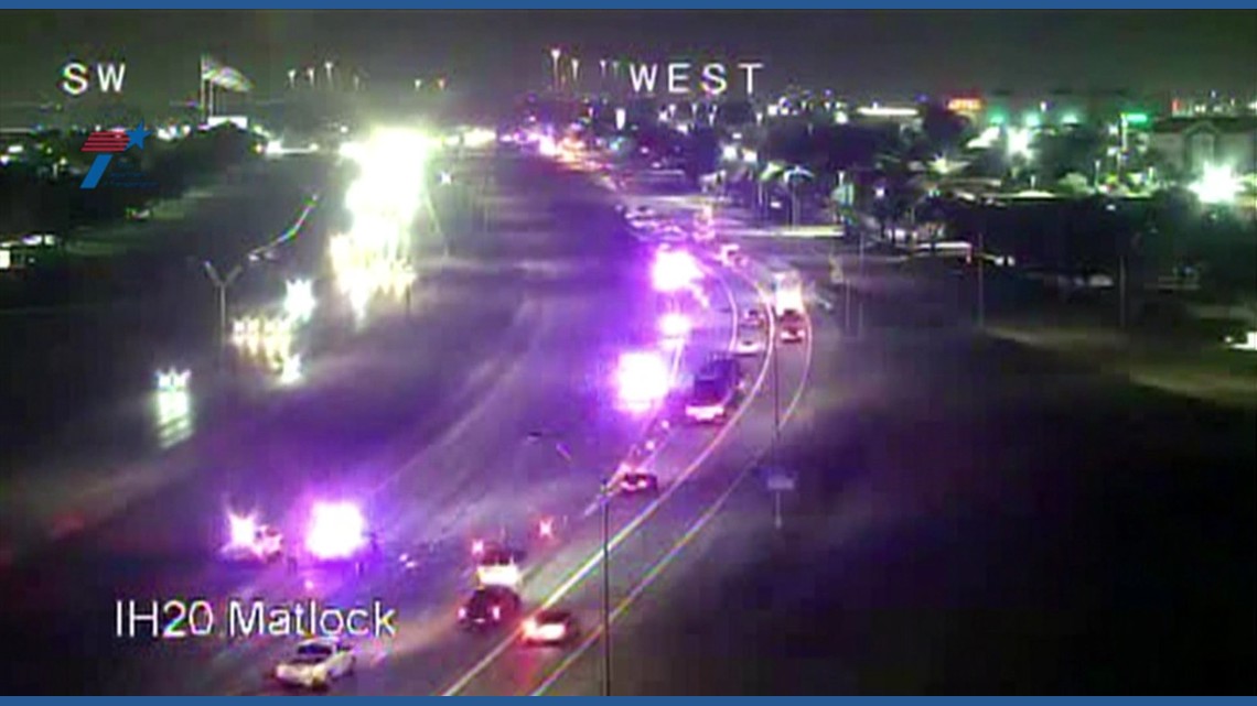 All westbound lanes closed at I-20 and Cooper Street as police investigate a crash