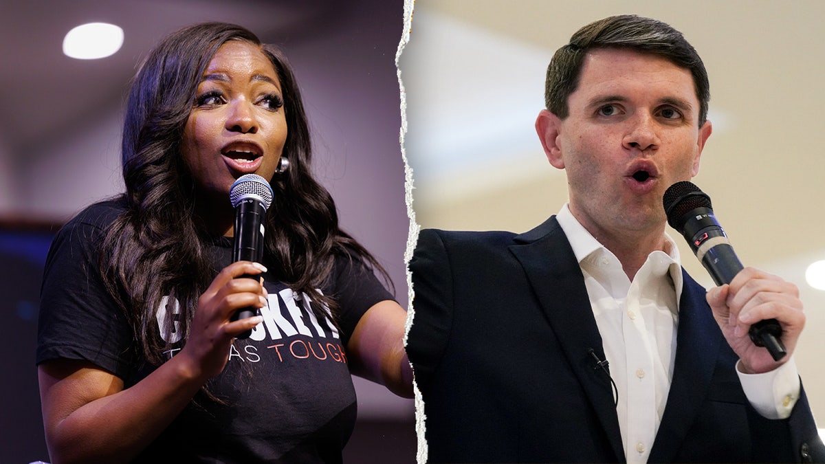 Jasmine Crockett and James Talarico speak