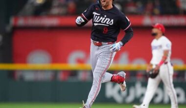 Larnach leads off with homer and Twins go on to 12-2 win to clinch another series in Texas