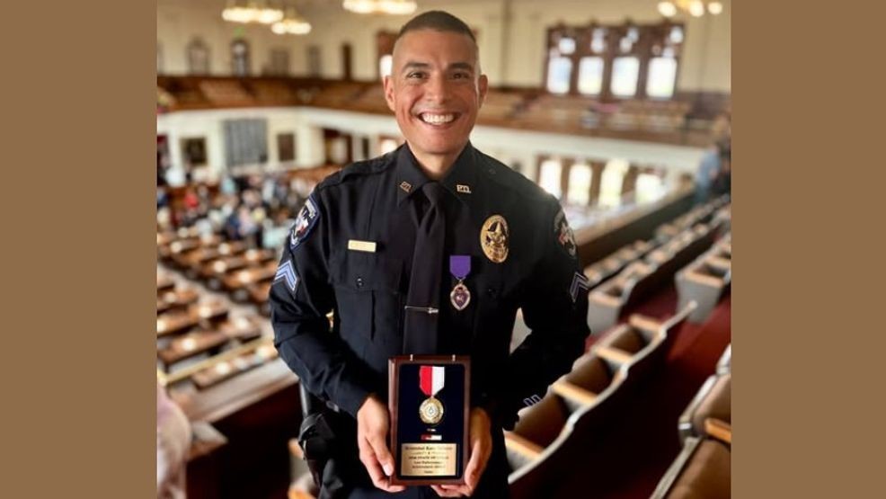 The honor stems from Salazar's actions during a July 7, 2025, incident, in which officials said he displayed extraordinary courage, decisive leadership, and an unwavering commitment to protecting others while carrying out his duties. (Brownwood PD)