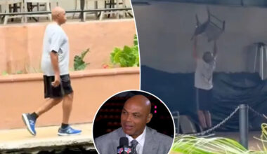 Charles Barkley seen doing impromptu chair lifts in San Antonio before Knicks-Spurs Game 1