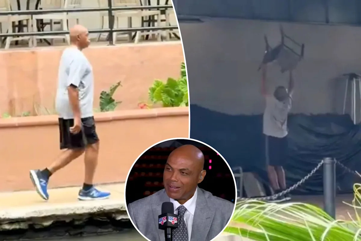 Charles Barkley seen doing impromptu chair lifts in San Antonio before Knicks-Spurs Game 1