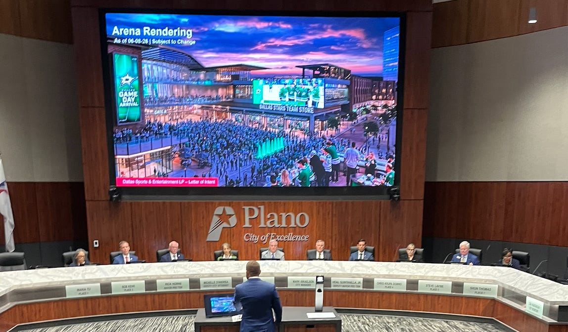 Some Thoughts and Observations on a Lively City Council Meeting and Plano's $700 Million Proposal to the Dallas Stars