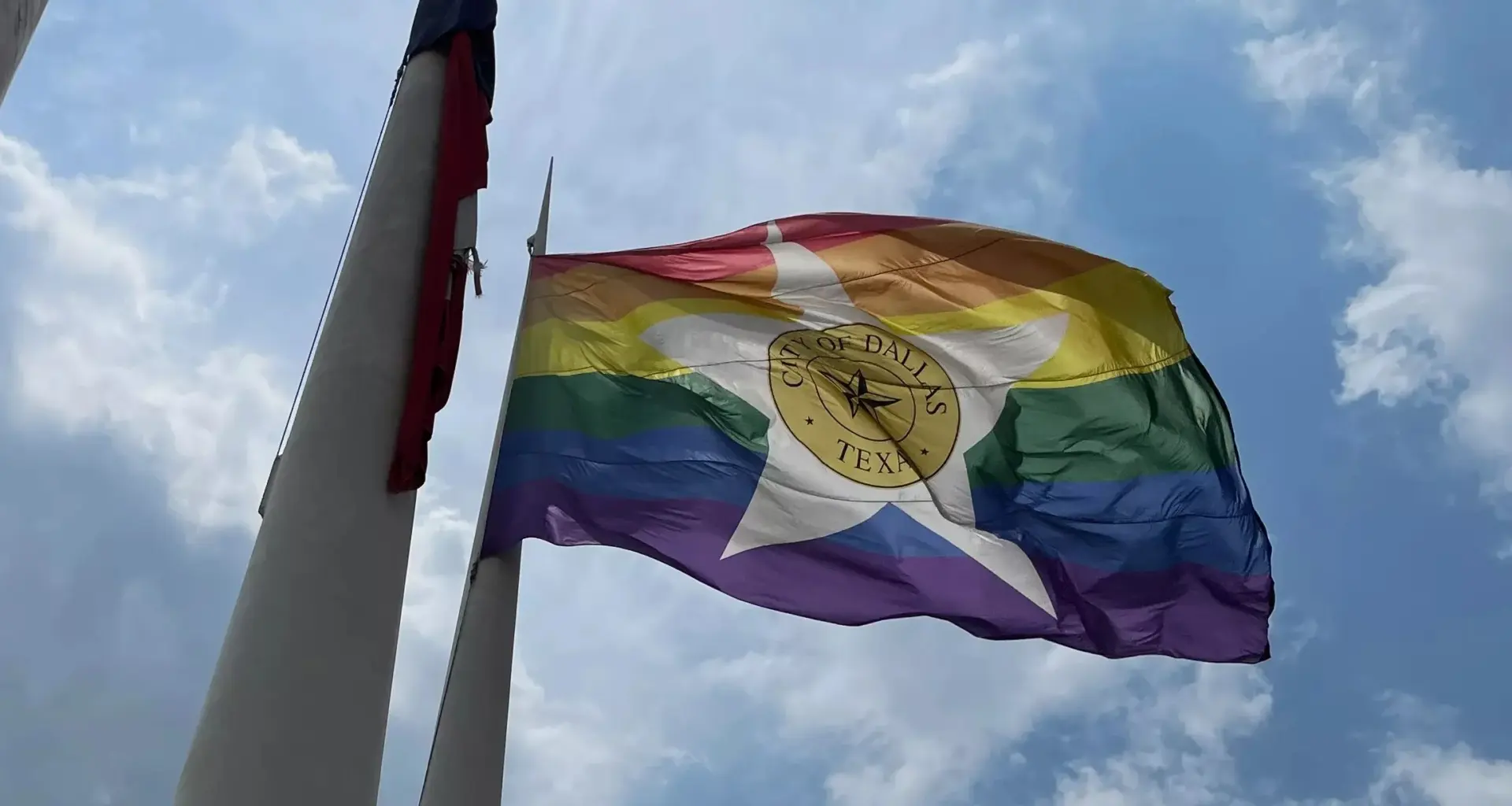 Dallas pride flag at City Hall