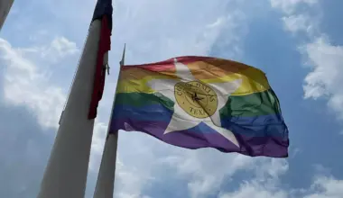 Dallas pride flag at City Hall