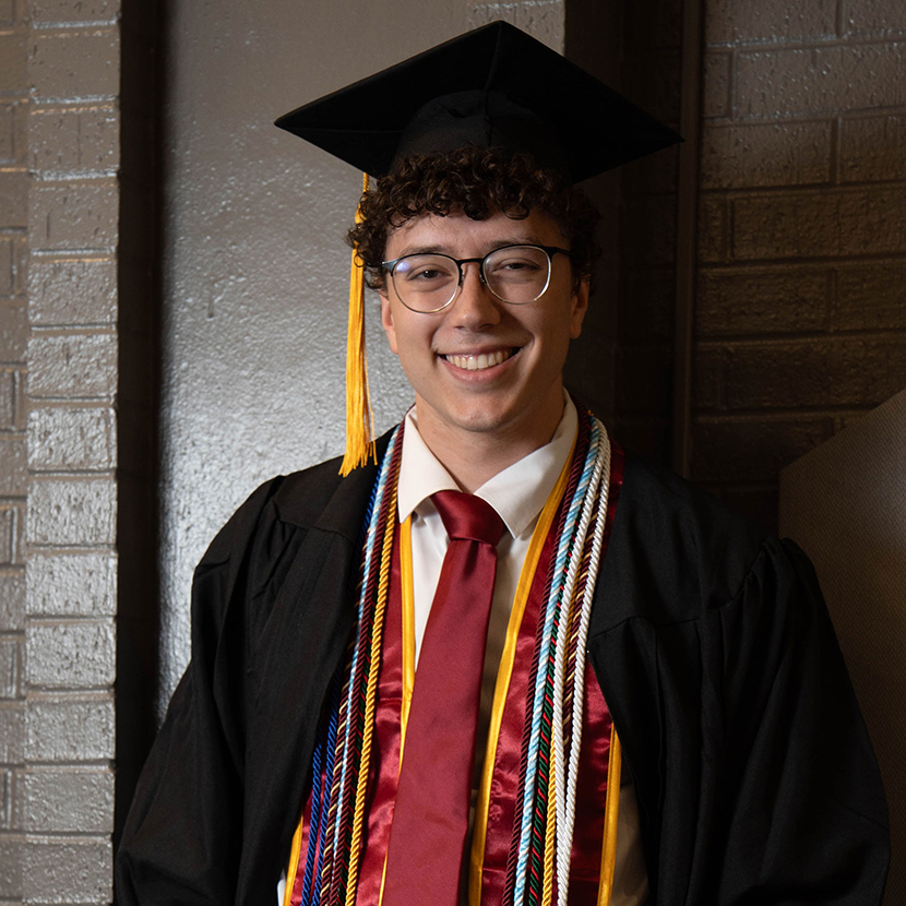 Joshua de Waal in his graduation attire