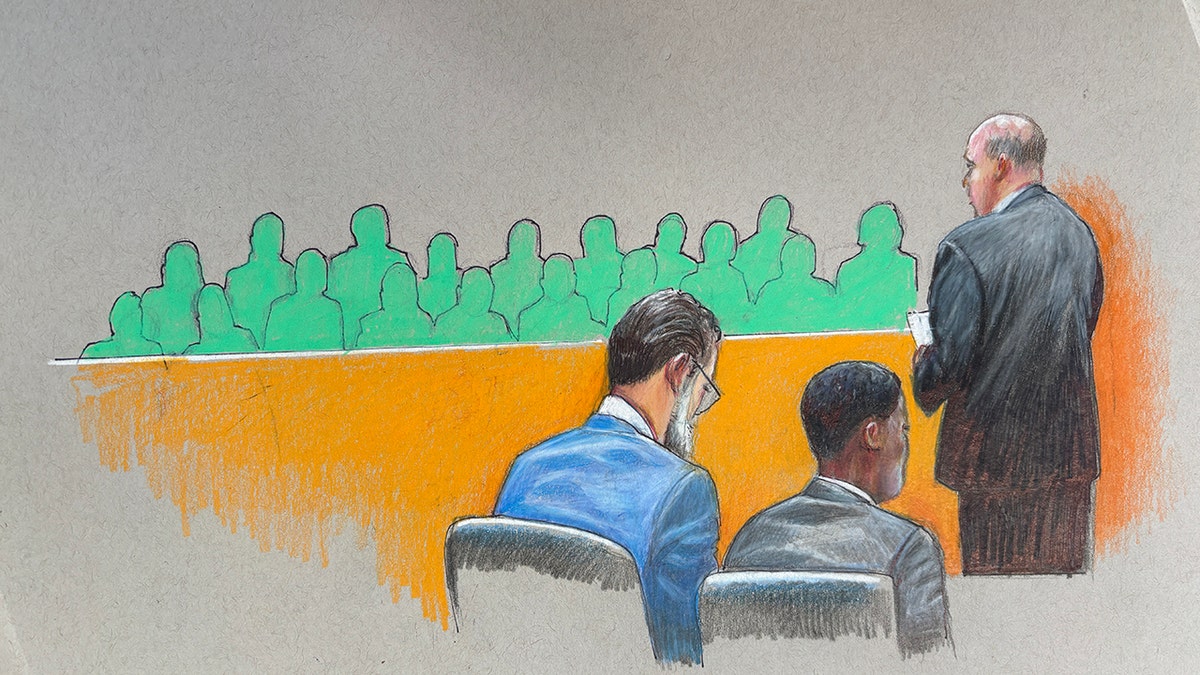 A court sketch from Karmelo Anthony's trial