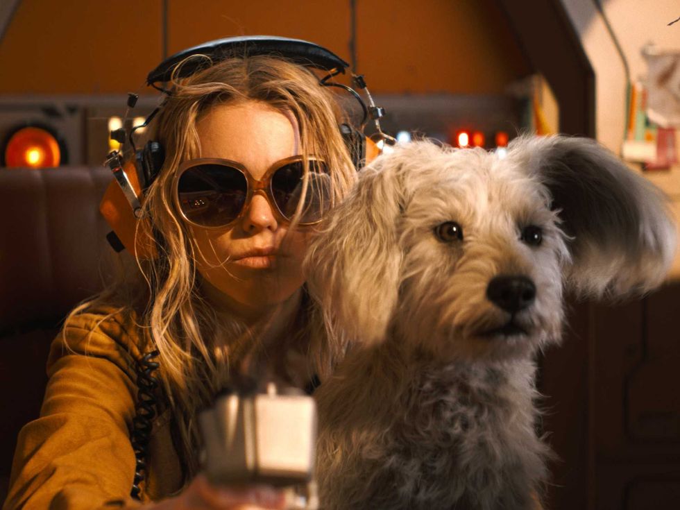 Milly Alcock and Krypto in Supergirl