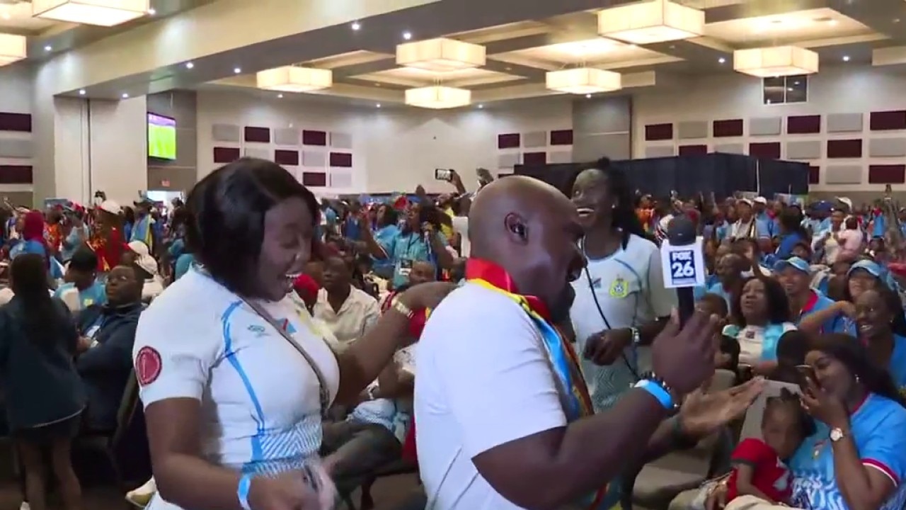 Fans cheer on DR Congo at Houston watch party